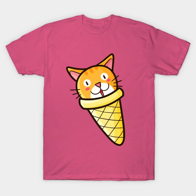 Cat Cone T-Shirt by Jocularity Art